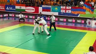 Fight in the Category M-U16-58 kg. Kudo Eurasian Championship 2024.