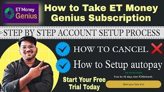 How to take ET Money Genius subscription || ET Money Genius Portfolio | How to cancel etmoney Genius