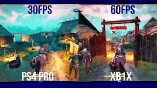 Witcher 3 Xbox one x vs PS4 PRO Framerate test and comparison