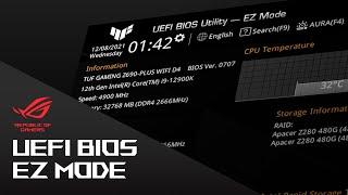 ASUS Z690 Motherboard UEFI BIOS EZ Mode Overview & Guide -