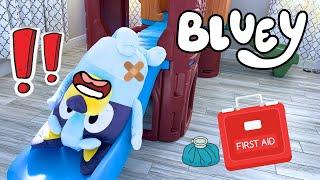 Bluey's Playground Adventure: Fun, Falls, and a STINKY accident! Bluey Plush Pretend Play