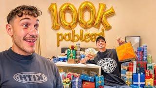 SURPRISING MY FRIEND WITH 100 GIFTS FOR HITTING 100k!!! (Emotional)