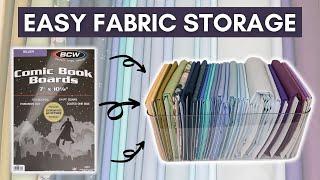 How To Fold Fabric on Comic Book Boards | Fabric Storage Ideas for your Sewing Room