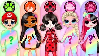 Wednesday, Isabela, Draculaura, Elsa, Dress up Miraculous Style | SurprisingDolls Paper DIY