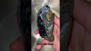 Dark blue agate with water lines