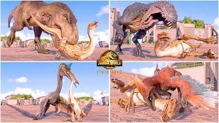 Gallimimus Hunting Animations of All Land & Flying Carnivore Dinosaurs  Jurassic World Evolution 2