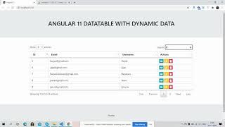 Angular 11 Datatable with Dynamic Data Working Demo