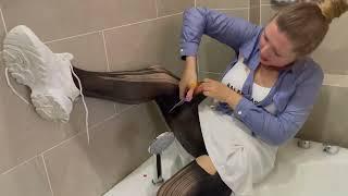 Tear and cut shirt, tear pantyhose, bath video • Do you want to watch it?  Read in description