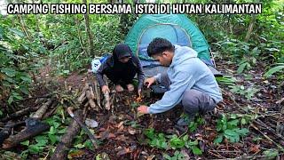 Fishing camping bersama istri di musim hujan masak nasi liwet