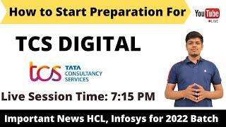 How to Start Preparation for TCS Digital | TCS ON-CAMPUS Hiring | Official for 2022 Batch | Roadmap