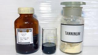 Реакция ТАННИНА и ХЛОРИДА ЖЕЛЕЗА. Reaction of TANNIN and IRON CHLORIDE. Опыты по химии.