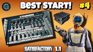 Satisfactory 1.1 Best Way to Start Your Game! #4  Factory Build, Steel Production & Encased Beams!