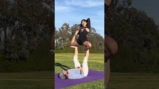 Acro with a stranger! Check my bio to learn beginner acroyoga!