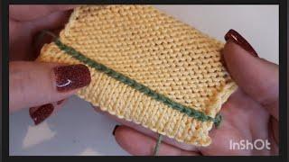 Обработка низа изделия, подгиб, красивая кеттлевка. Вязание спицами. Knitting.