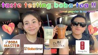 TRYING POPULAR BOBA SHOPS !!  *in my town*