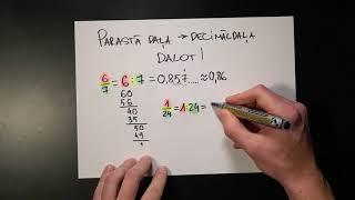 Parastās daļas pārveidošana decimāldaļā dalot - matemātika 6.klasei