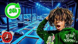 24 HOUR OVERNIGHT CHALLENGE in TRAMPOLINE PARK