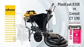 WAGNER PlastCoat 830 нанесение Ceresit CT 190 клеящей смеси механизированным способом