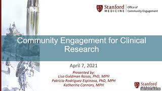 Community Engagement for Clinical Research