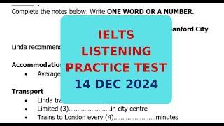 IELTS LISTENING PRACTICE TEST 14 DEC 2024