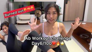 Ab workout day 6/100with Bunnybrownie