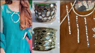 Mirror Lace Designing Ideas ||2022|| Neck Design With Mirror Lace ||#neckdesign