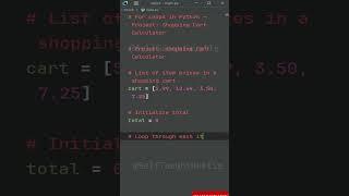 For Loops in Python   Project Shopping Cart Calculator #coding #code #programming