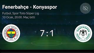 Fenerbahçe   7 : 1 Konyaspor maçı özeti