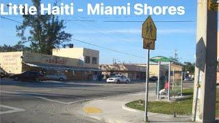 Driving through one of Miami neighborhoods Little Haiti and Miami Shores