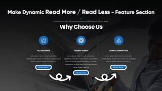 How to Make Multiple Read More / Read Less Button by jQuery | Dynamic Feature Section Using HTML CSS