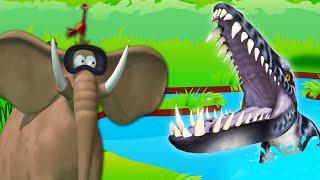 Gazoon | Lake monster meets Elephant | Funny Animal Cartoon For Kids
