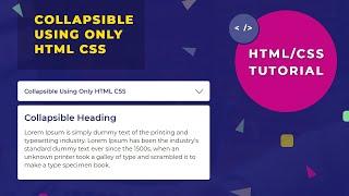 Collapsible/Dropdown Using Only HTML CSS | CSS Tutorial | Enhance Coding | SEO Friendly