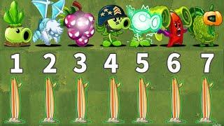 Every Plants With 1 Plant Food Vs 7 Surfboard - Plants Vs Zombies 2