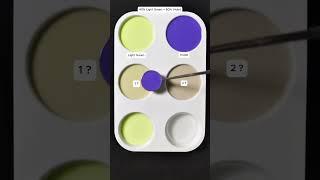 Create 4 colors from 2 colors : Light Green + Violet #mix #asmr #colors #mixing  #acrylicpainting