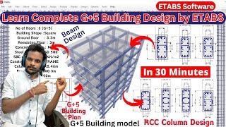 Full Building Design in ETABS Software in 30 Minutes | Civil Engineering | Structural Engineering |