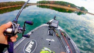 Catching GIANT Bass in 64ft of Water (Winter Fishing)