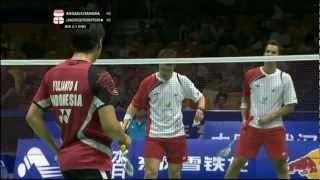 Group (Day 2) - Indonesia (Ahsan/Chandra) vs England (Langridge/Robertson) - Thomas Cup 2012