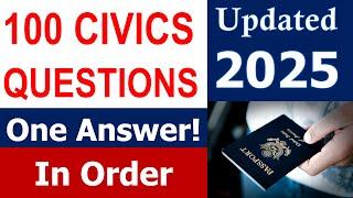 100 Civics Questions for the U.S. Citizenship Test 2025 (In Order, One Easy Answer)