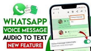 WhatsApp New UPDATE: Voice Message Transcript Feature kaise Use kare | Voice Translation