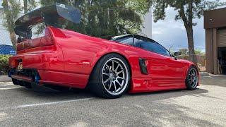 Amazing Red NSX gets Sony Double Din and Carbon Fiber dash + S2000 Start Button