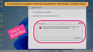 Windows Cannot Find the Microsoft License Terms | VM Error Solved