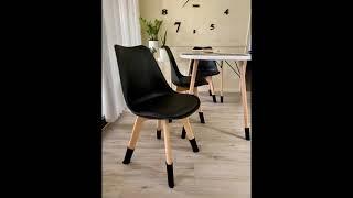 Furniwell Dining Chairs Mid Century Modern DSW Chair Upholstered Side Kitchen Chairs with Wood Leg a