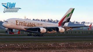 MSFS | FBW A380 | Evening landing in Sydney