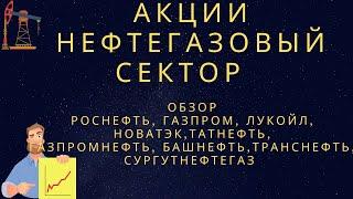 Акции Газпром, Роснефть,  Лукойл, Новатэк, Татнефть, Газпромнефть, Башнефть, Сургутнефтегаз и др.