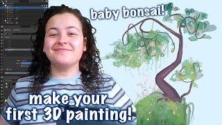 Beginner grease pencil tutorial: 3D bonsai painting (Blender 2.9)