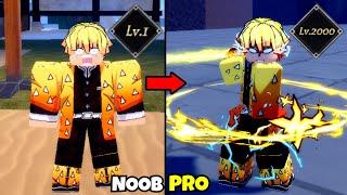 Beating Demon Blade as Zenitsu! Lvl 0 to Max Lvl 2000 Noob to Pro in Demon Blade!