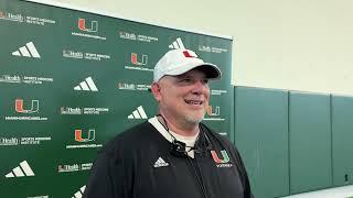 Miami Hurricanes defensive coordinator Lance Guidry Aug. 6