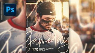 Sports Portrait Gameday Graphic | Step-by-Step Photoshop Tutorial