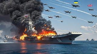 1 Minute ago! Ukrainian Ka-52 destroys Russian aircraft carrier carrying 100 fighter jets