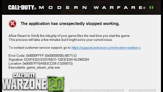 call of duty warzone 2.0 ERROR FIX Code: 0x80000FFFF game_steam_ship.exe